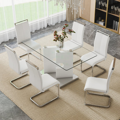 Ruby 6-Piece Dining Table Set, White