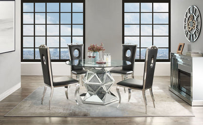 ACME Noralie Dining Table, Mirrored & Faux Diamonds