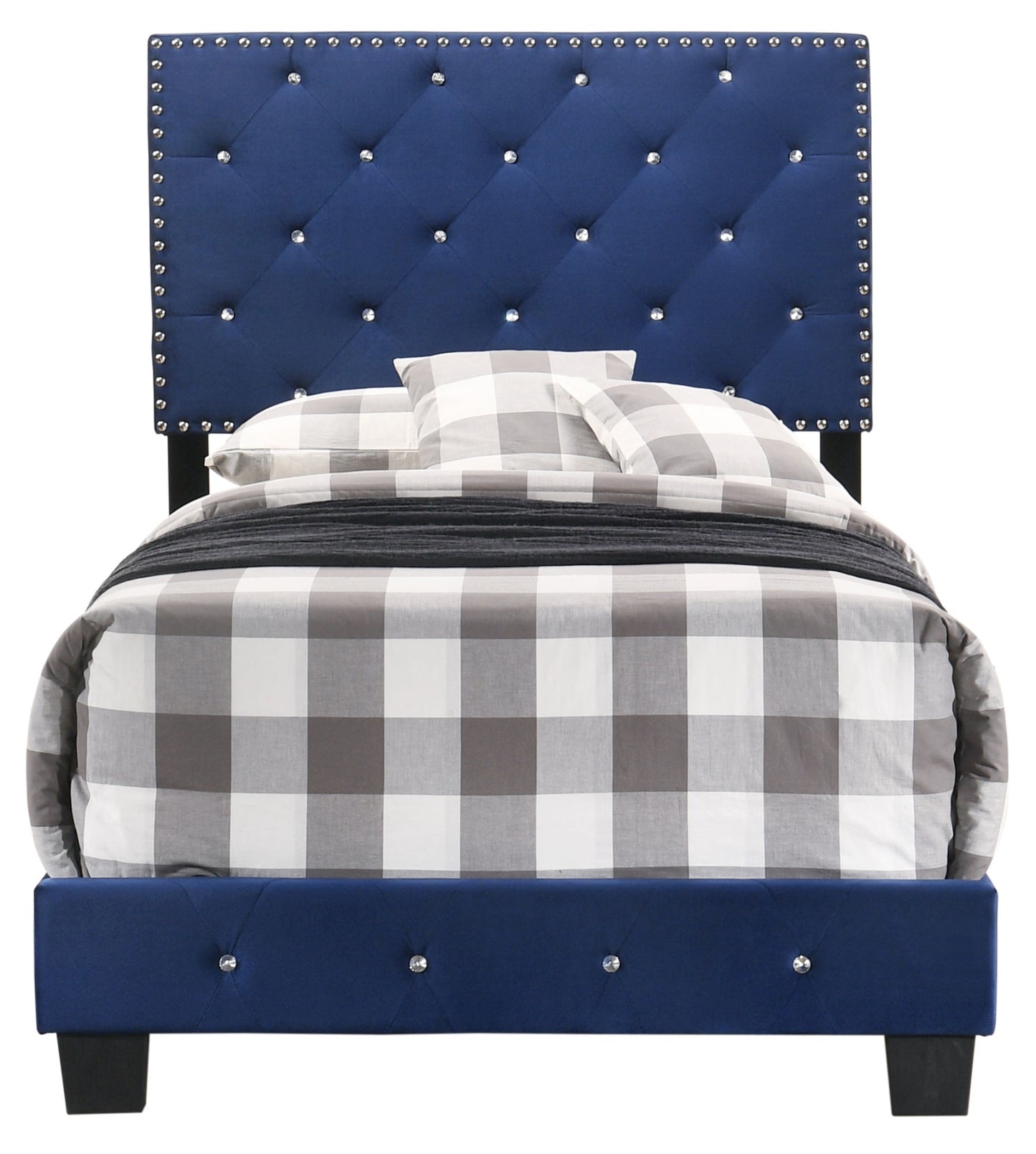 suffolk twin bed, navy blue