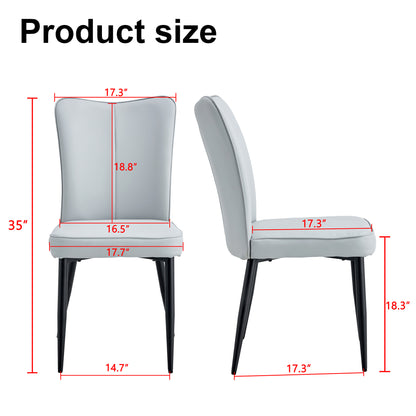 Modern Leather Dining Chairs Set of 4 Chairs, White