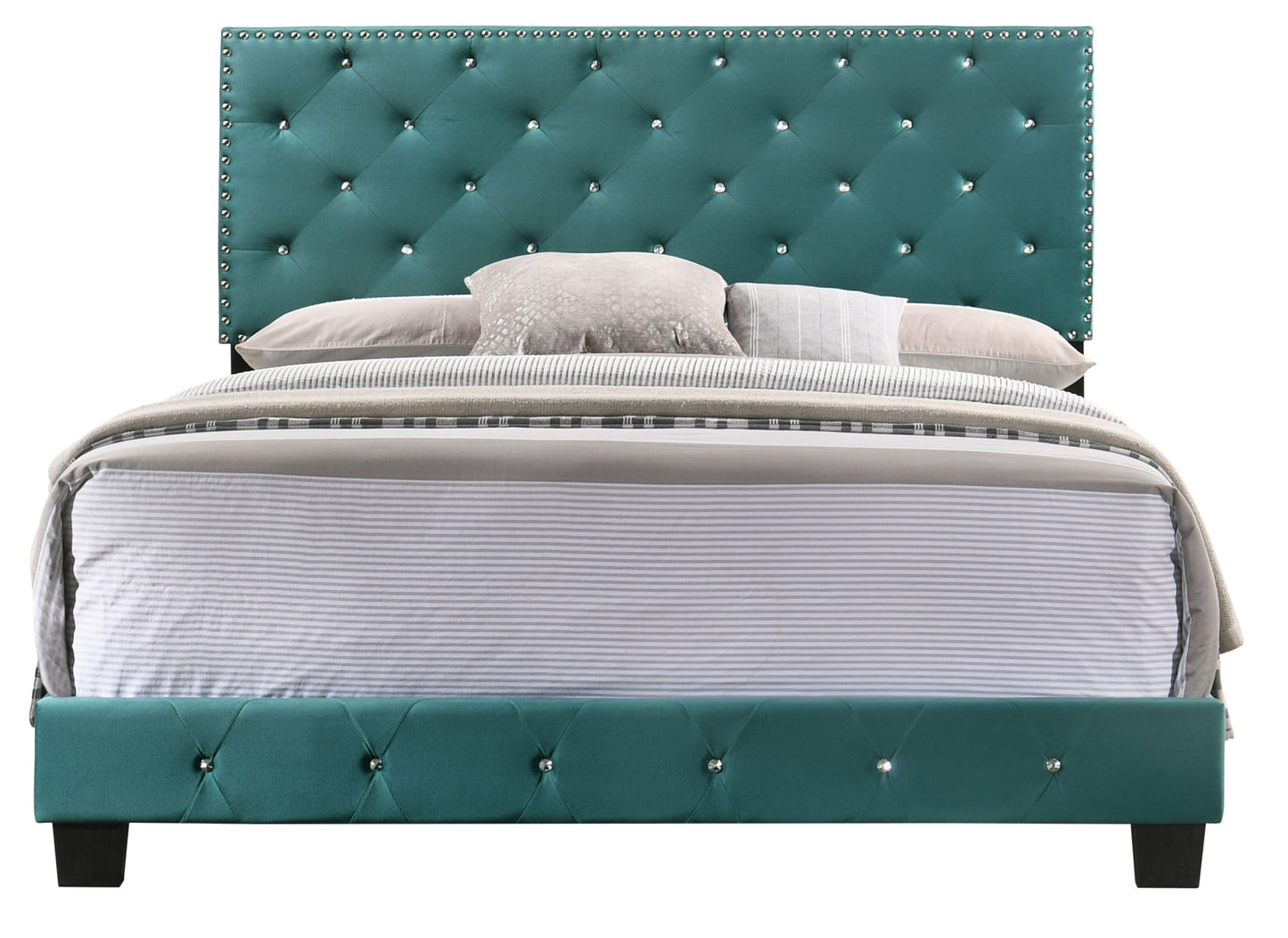 suffolk upholstered  bed,green