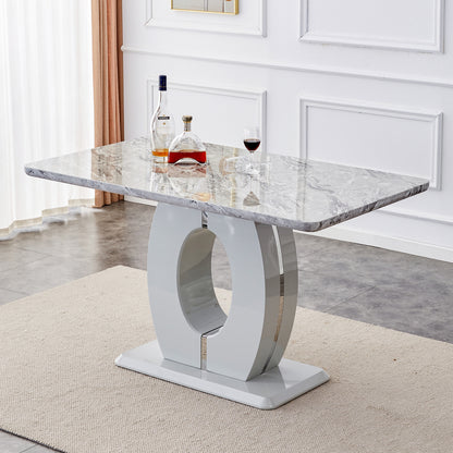 Luxurious Marble Grain Dining Table, Grey