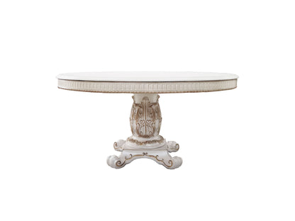 ACME Vendome DINING TABLE Antique Pearl Finish