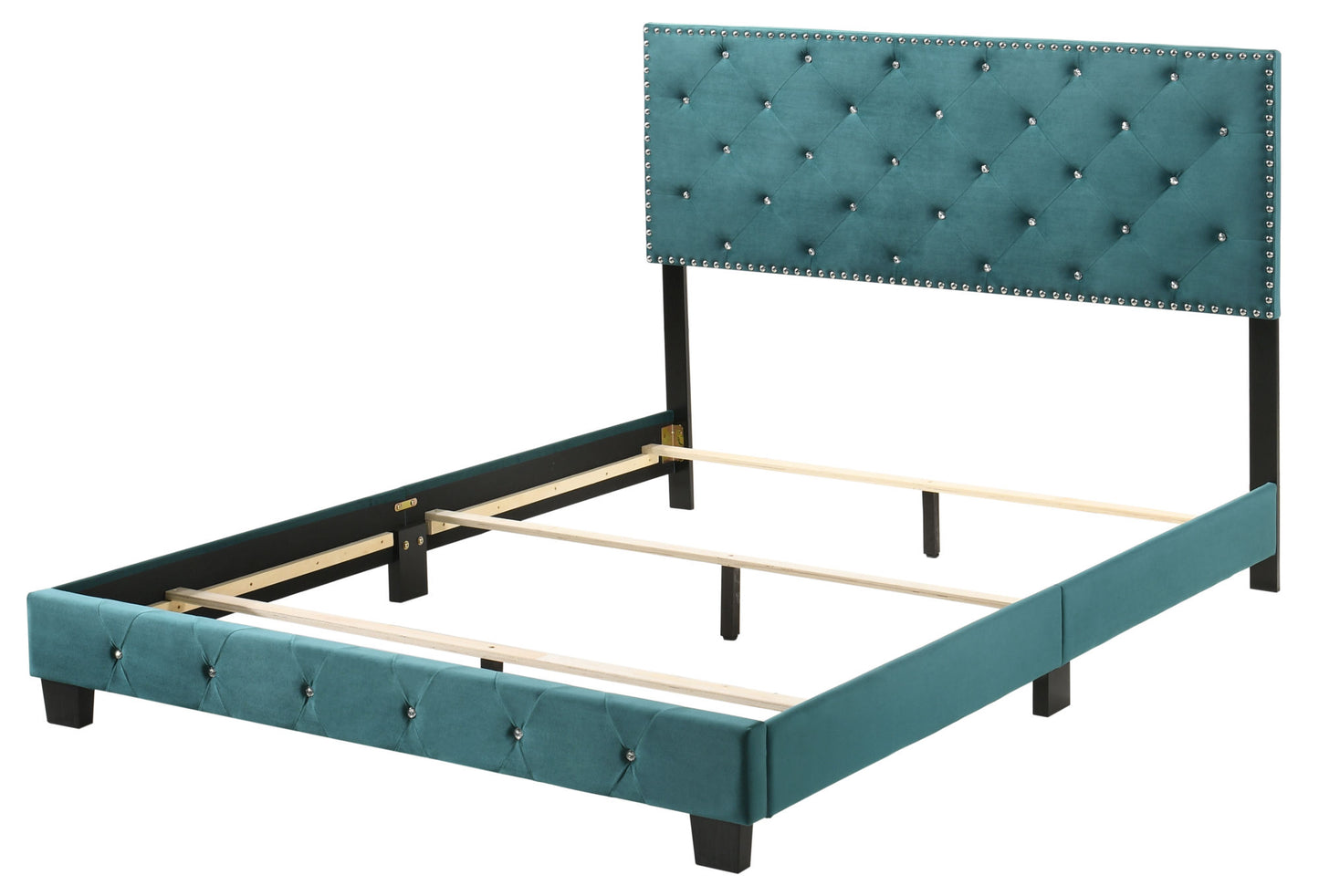suffolk upholstered  bed,green