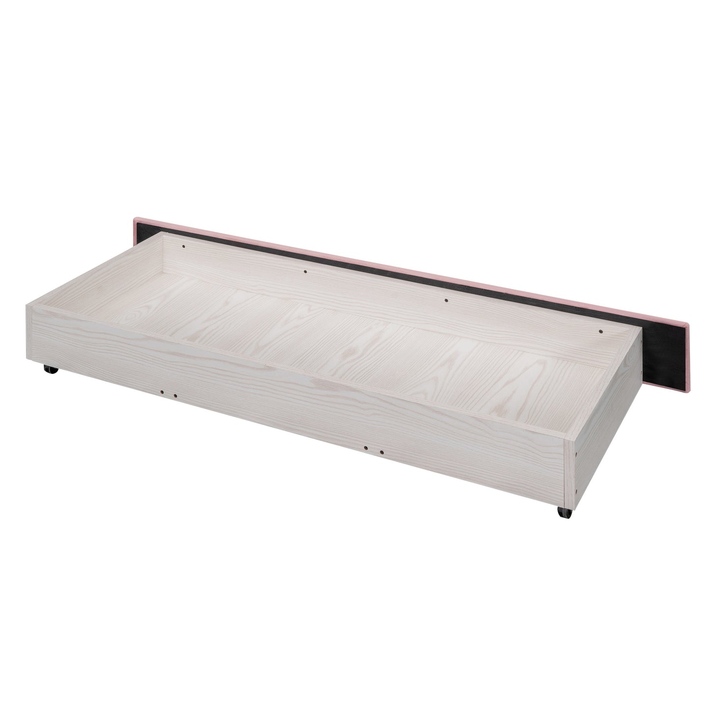 velvet upholstered platform bed with a big drawer - pink