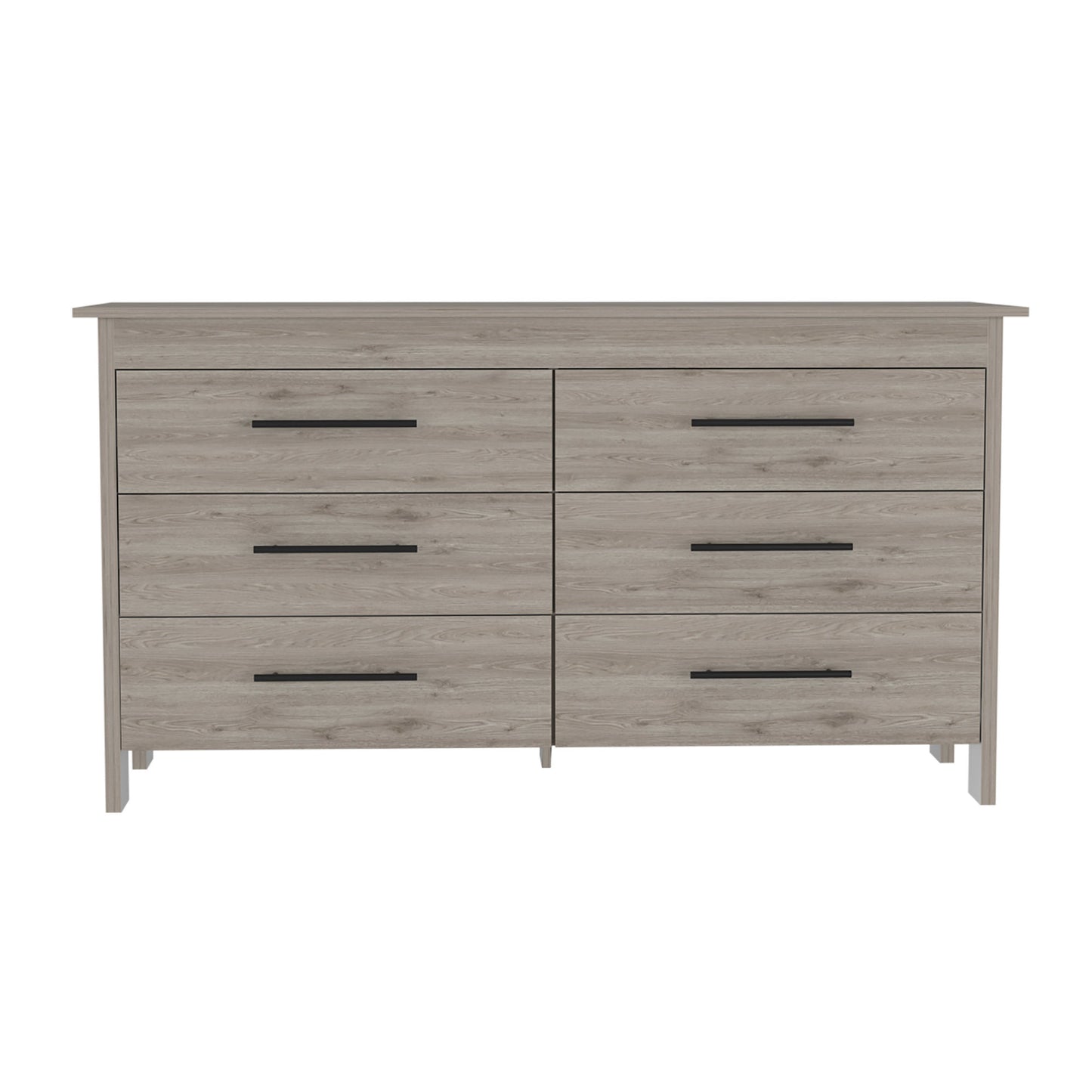 6 drawer double dresser wezz, bedroom, light gray