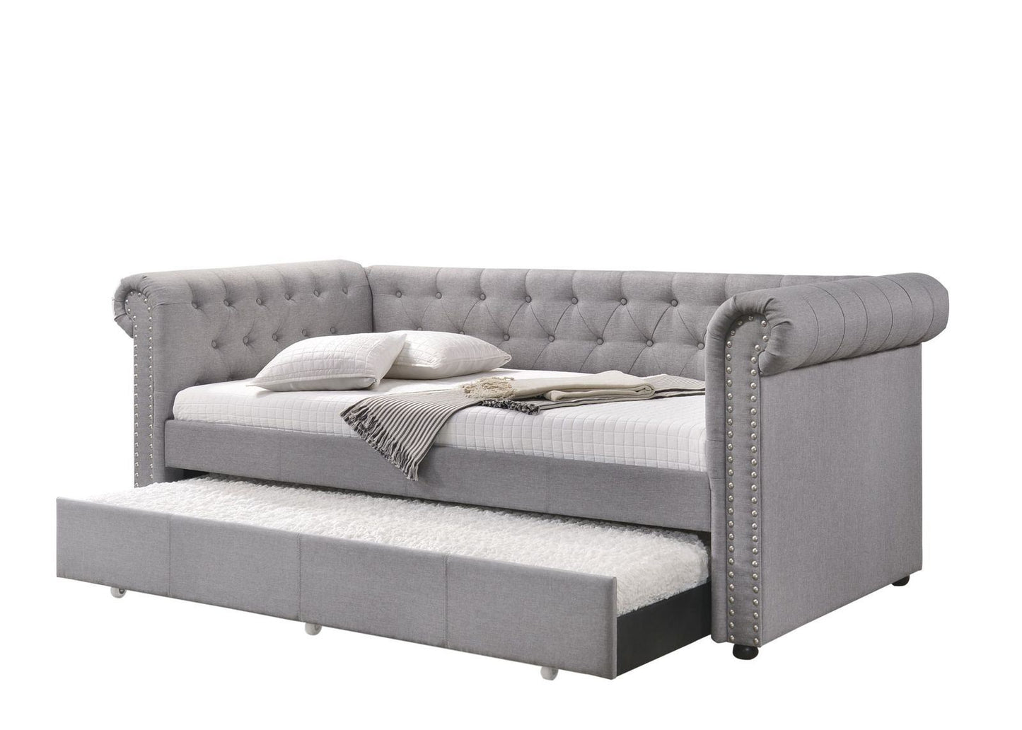 acme justice daybed & trundle, smoke gray