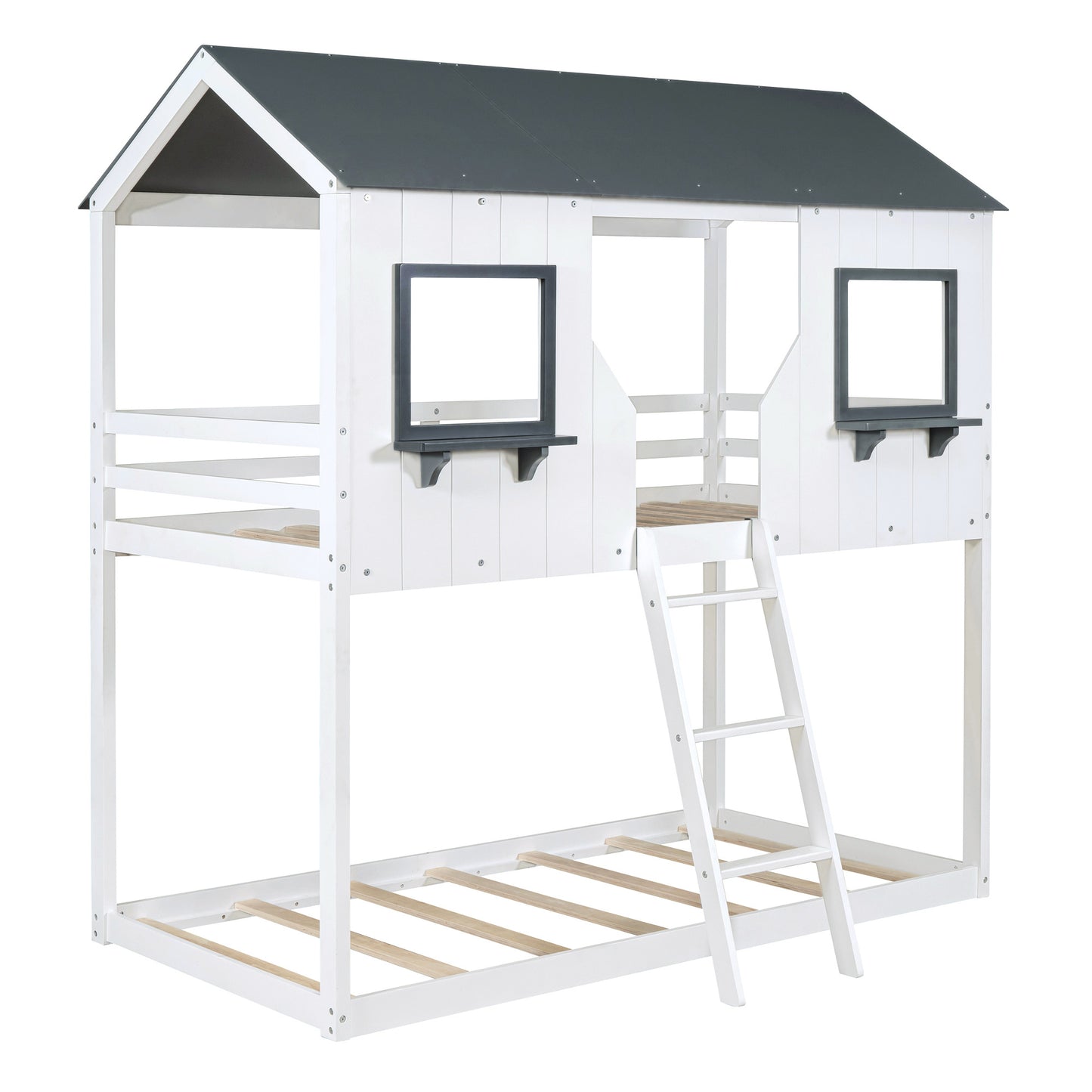 twin over twin bunk bed with roof