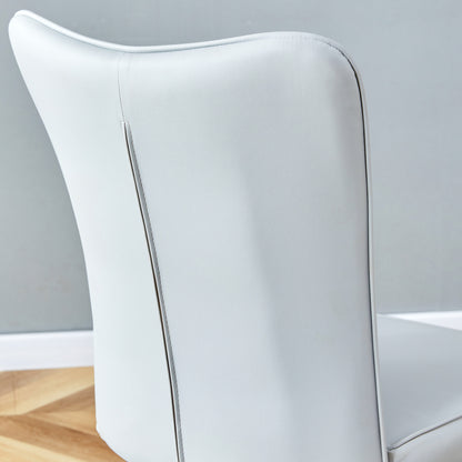 Modern Leather Dining Chairs Set of 4 Chairs, White