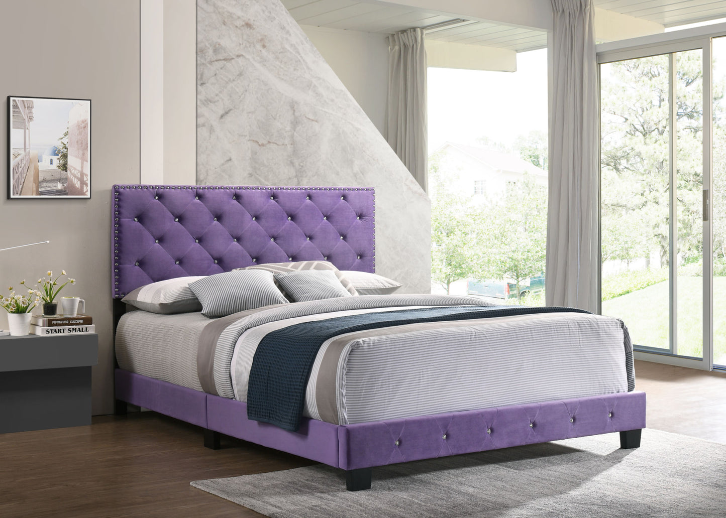 suffolk  queen bed , purple