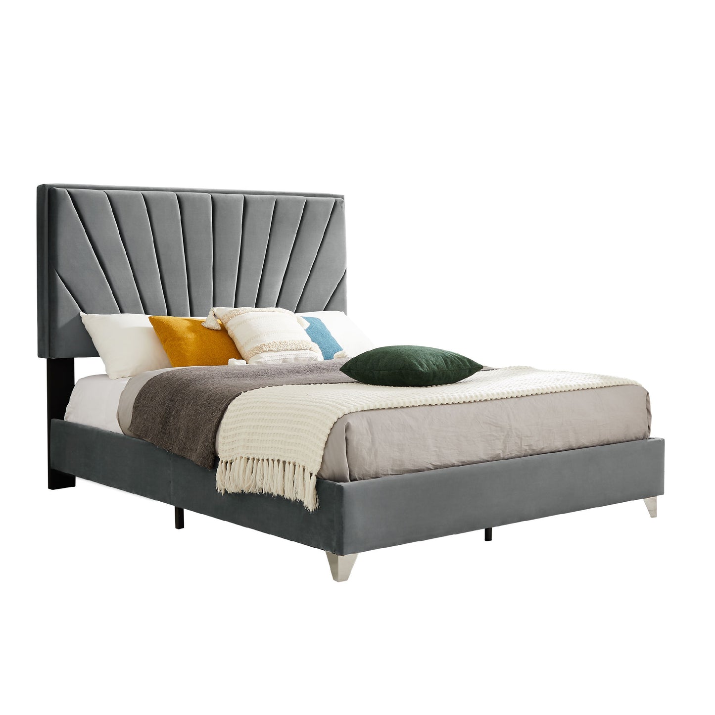 b108 beautiful line stripe cushion bed, gray