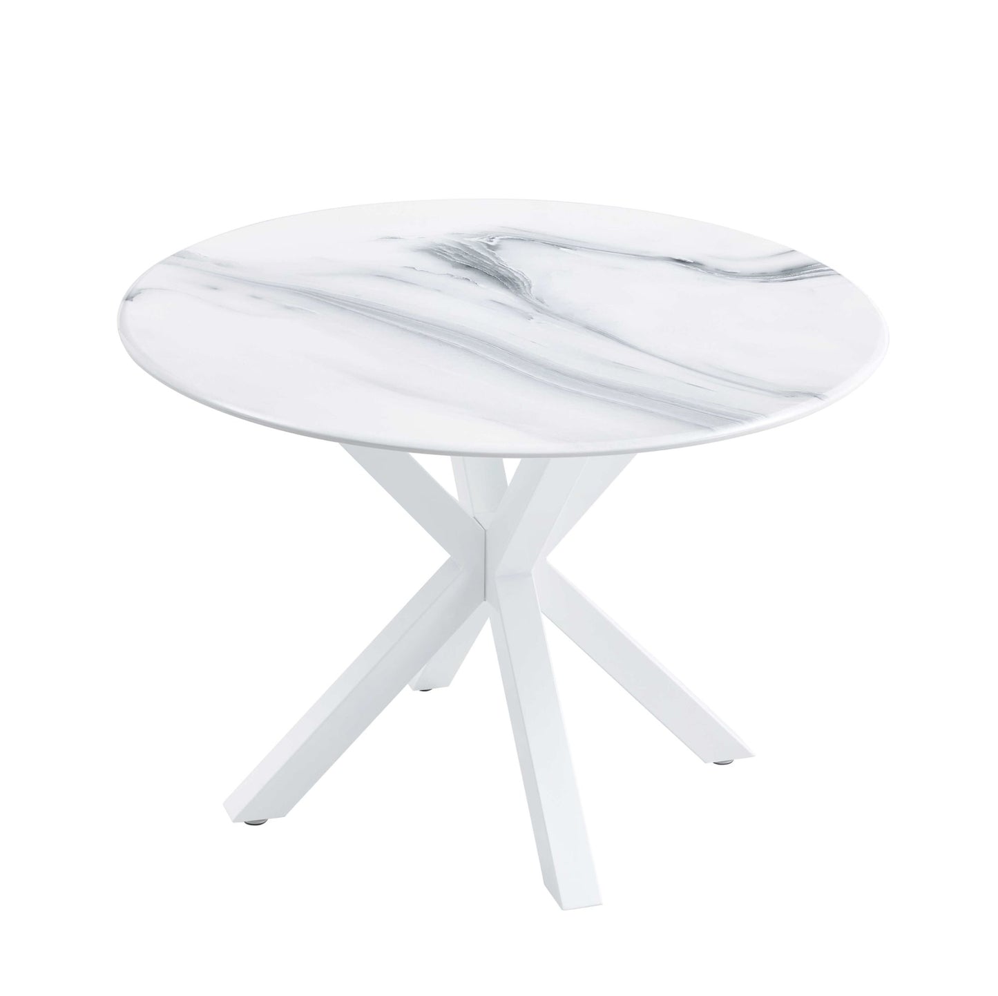 mdf dining table set, white