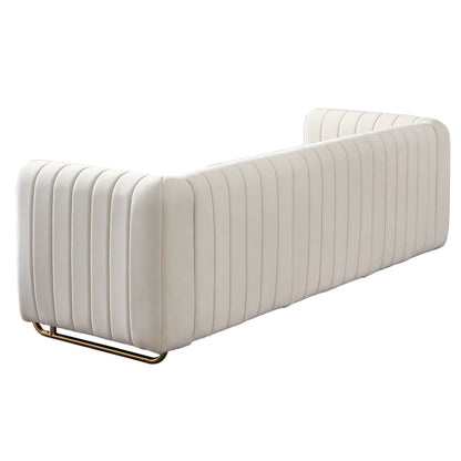 Zara Velvet Sofa Couch, Beige