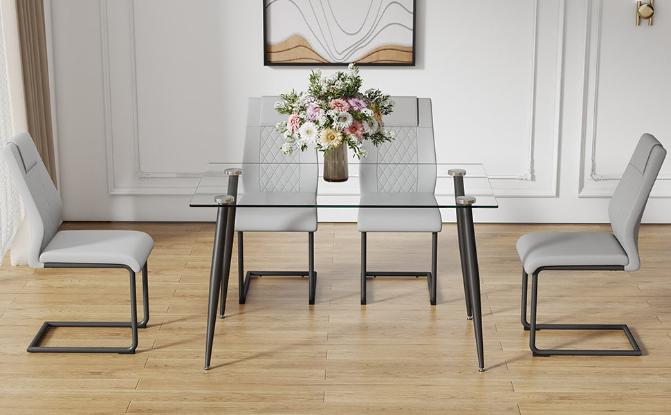 holli dining table set, grey
