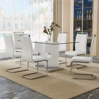 Ruby 6-Piece Dining Table Set, White