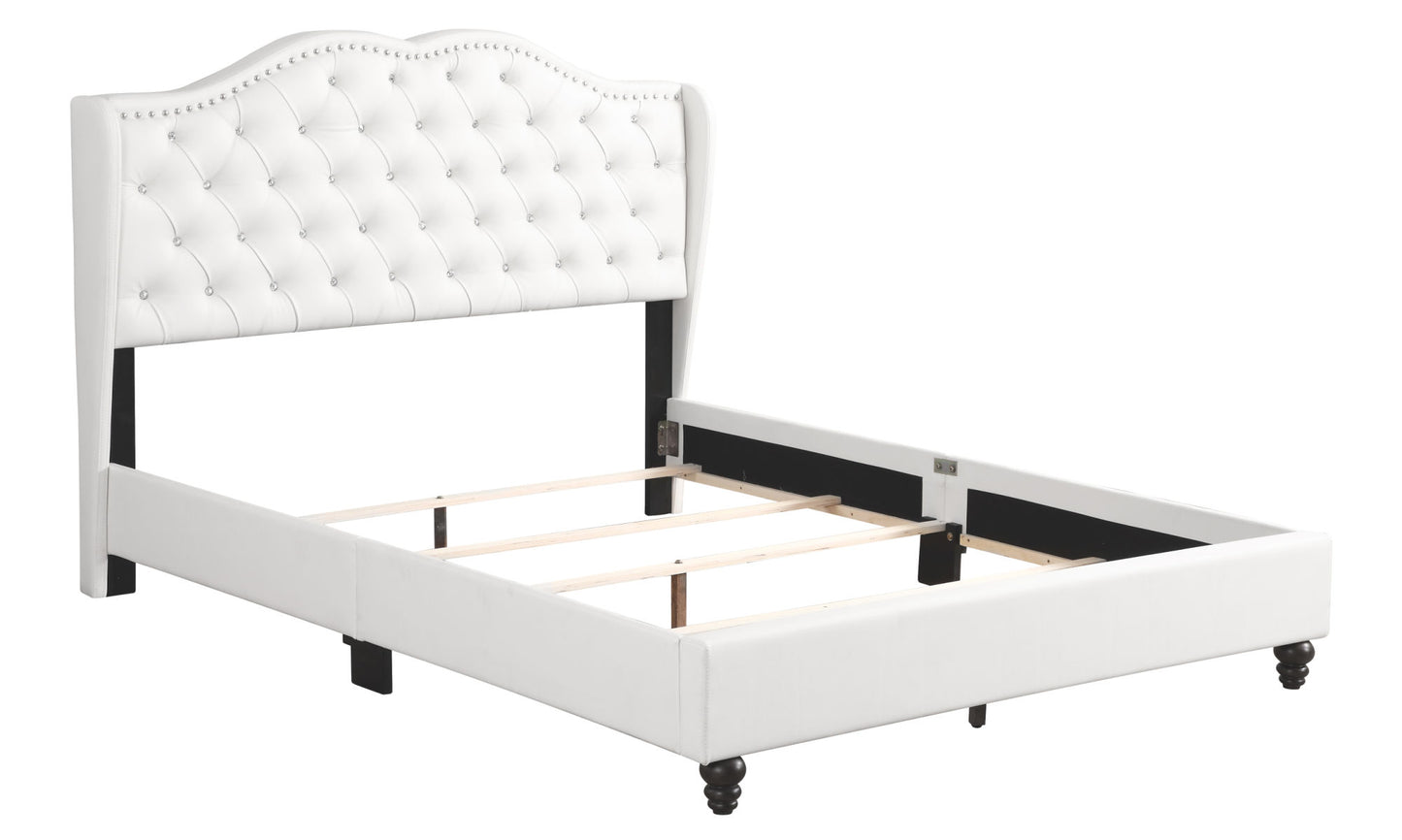 joy upholstered bed , white