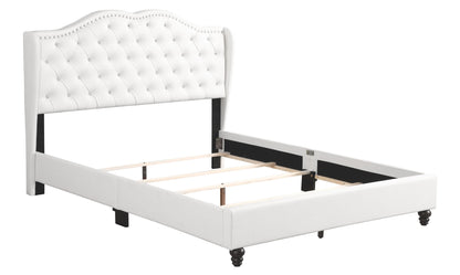 Joy Upholstered Bed , White