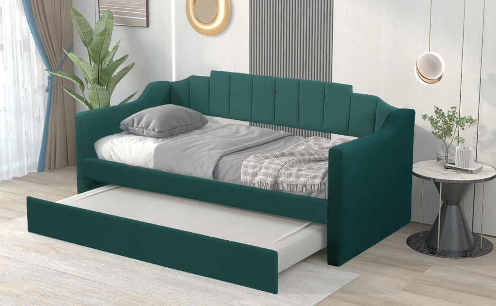 upholstered twin daybed with trundle
