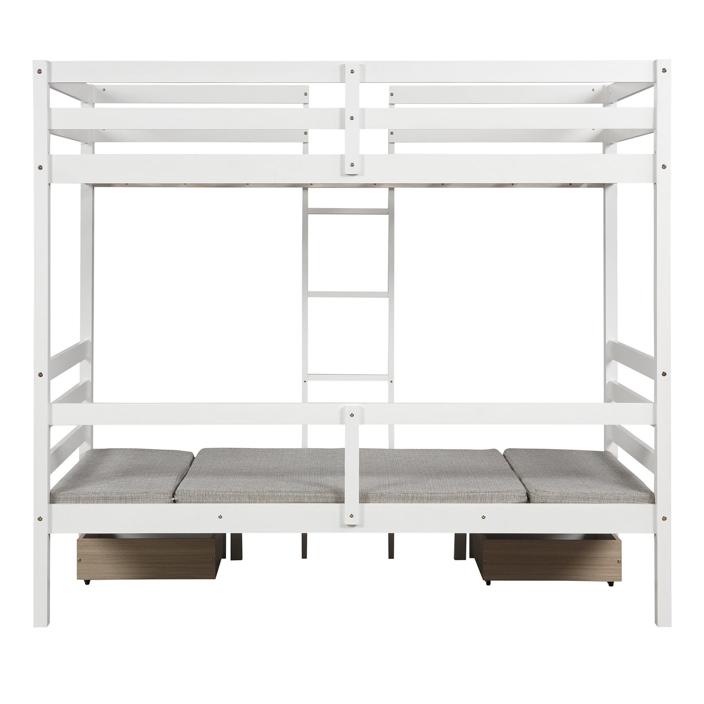 functional loft bed twin size,white