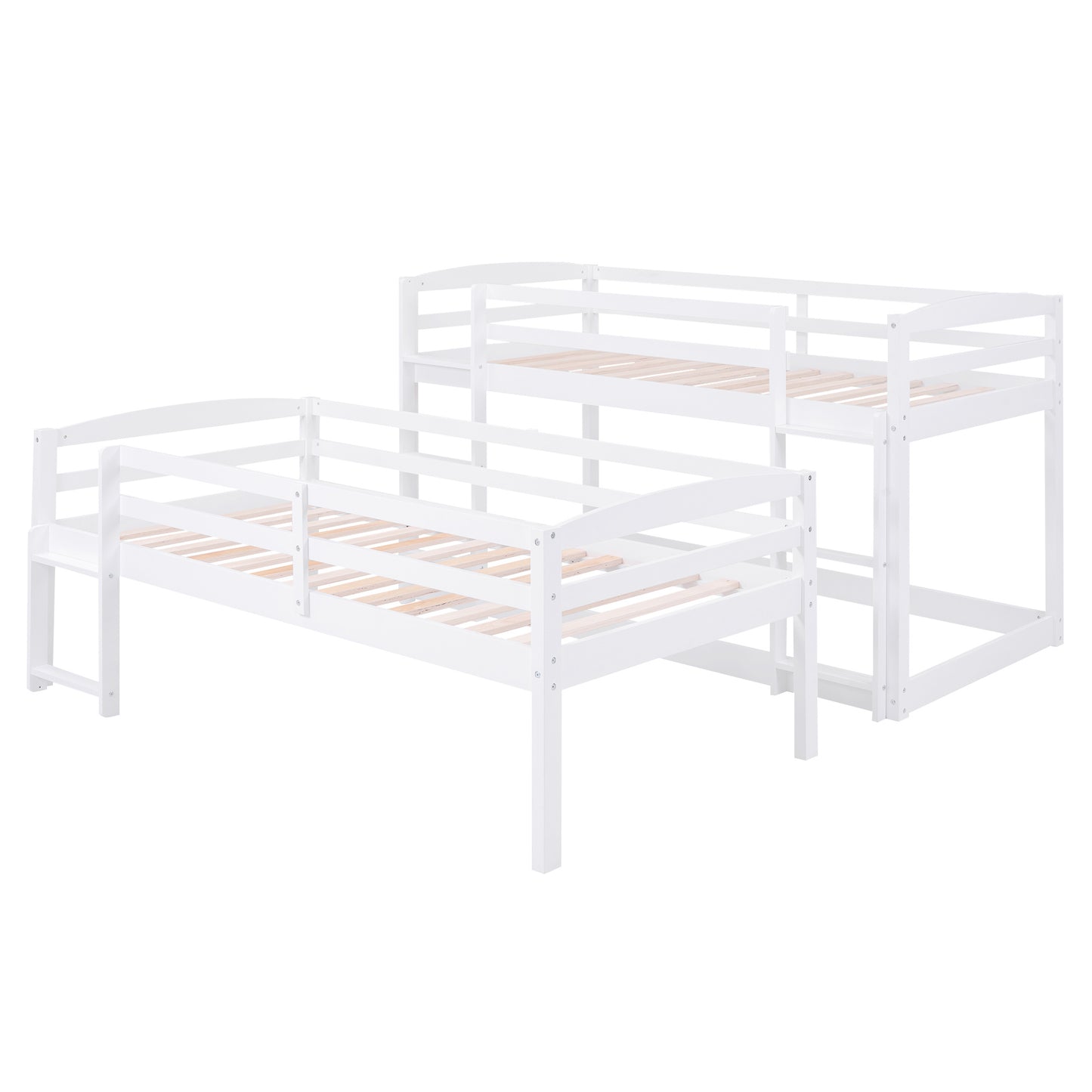 twin over twin over twin triple bunk bed,white