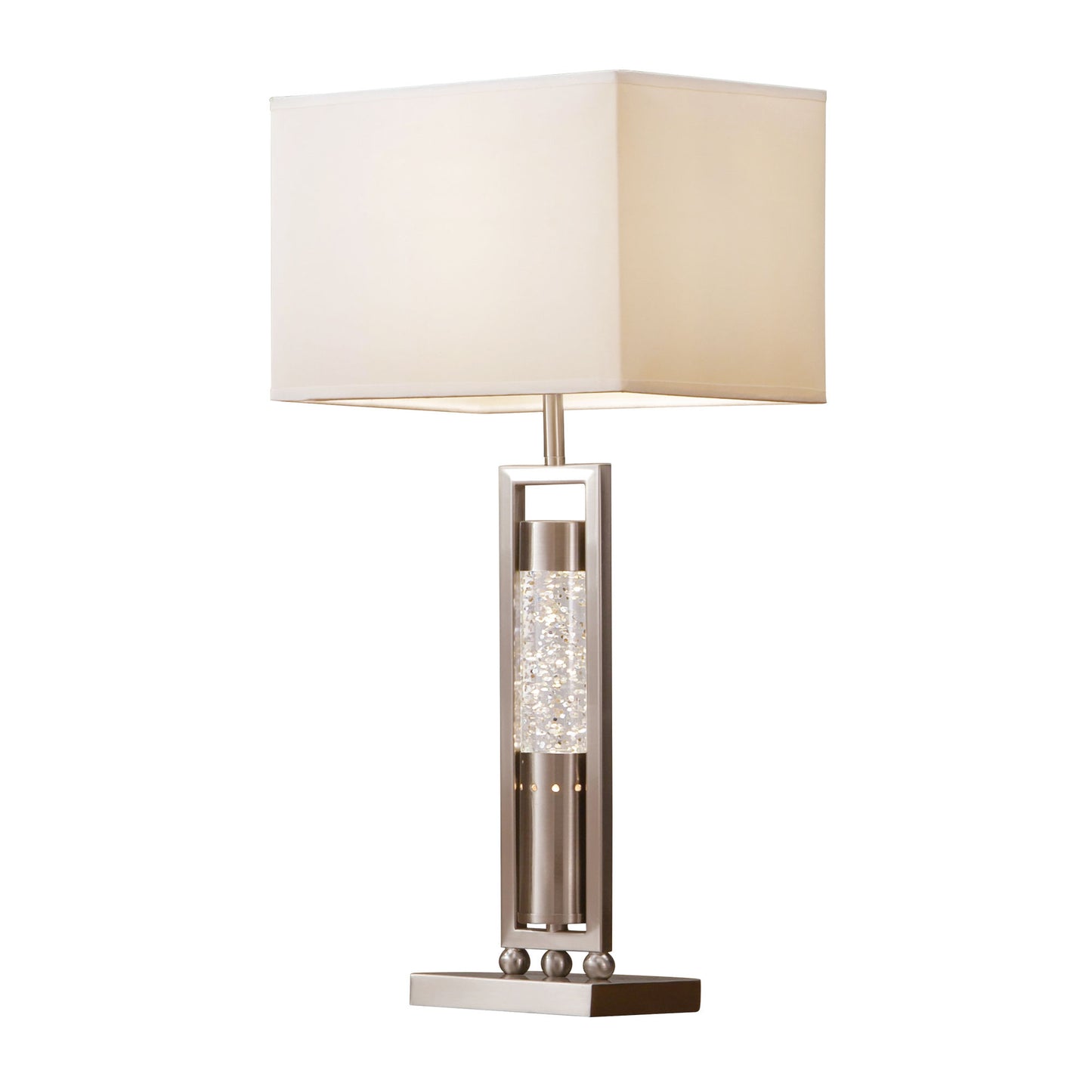 modern design table lamp with satin nickel finish sparkle
