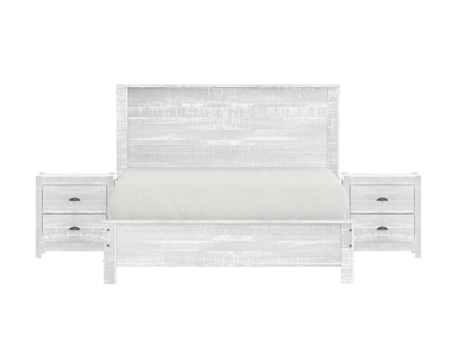 albany 3 piece queen bed set, white