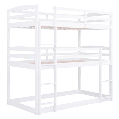 Twin over Twin over Twin Triple Bunk Bed,White