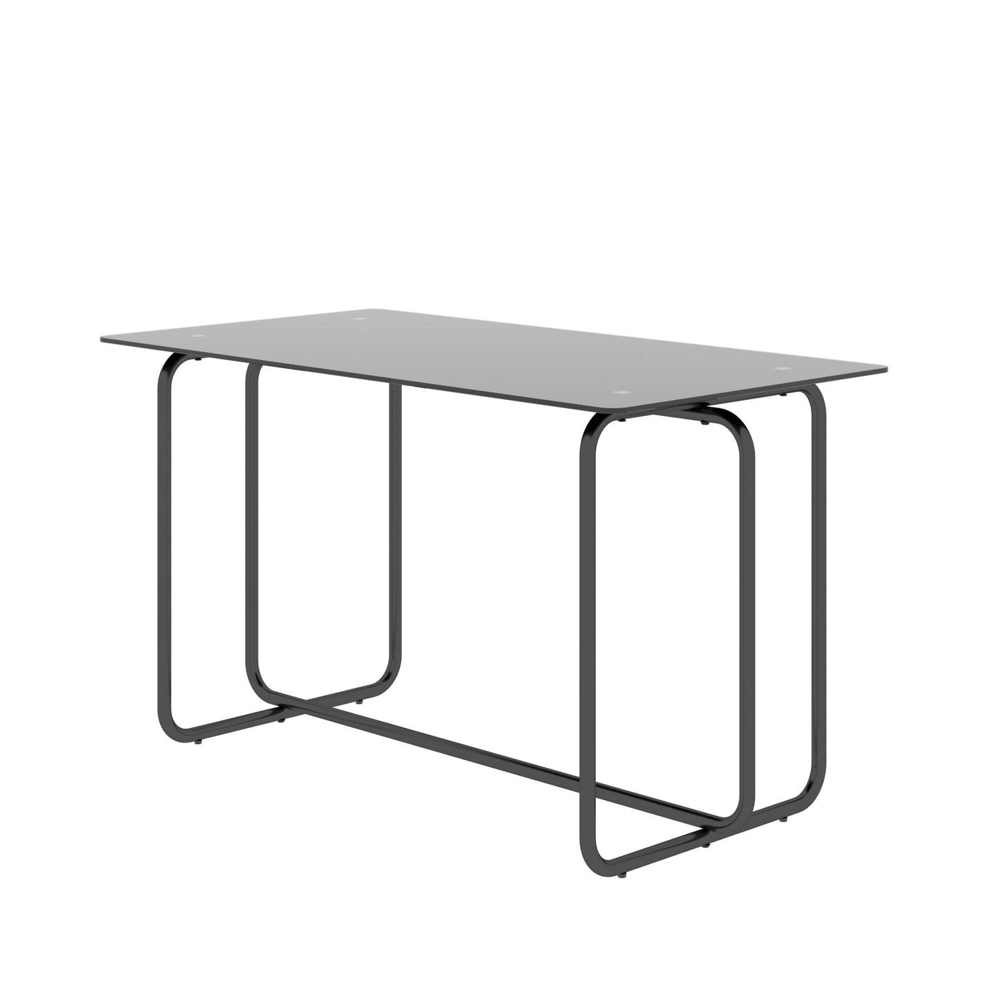 5-piece rectangle dining table set -tempered glass, black