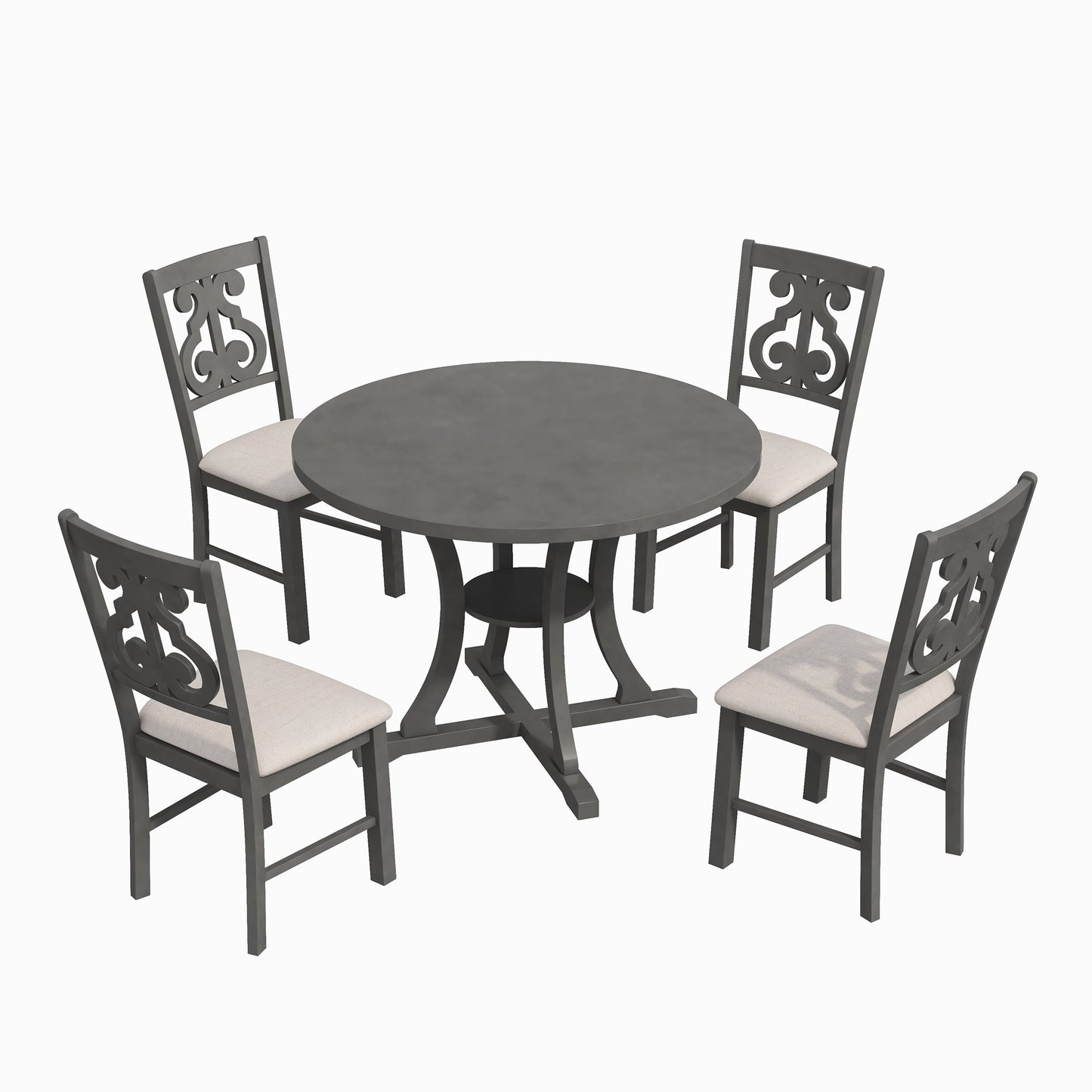 5-piece round dining table set