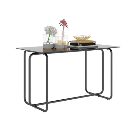5-piece Rectangle Dining Table Set -Tempered Glass, Black