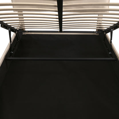 Upholstered Platform bed with a Hydraulic Storage System