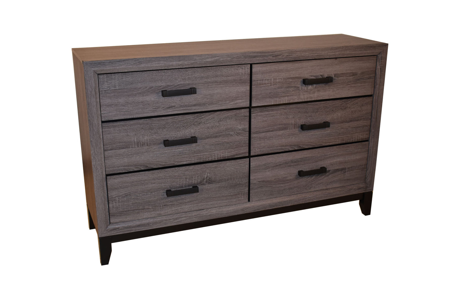 sierra contemporary style 6-drawer dresser made with wood in gray