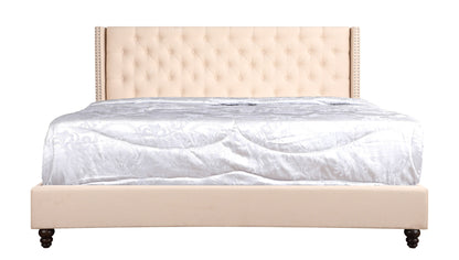 Julie Queen Upholstered Bed , BEIGE