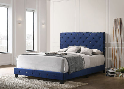 Suffolk Upholstered Bed, Navy Blue