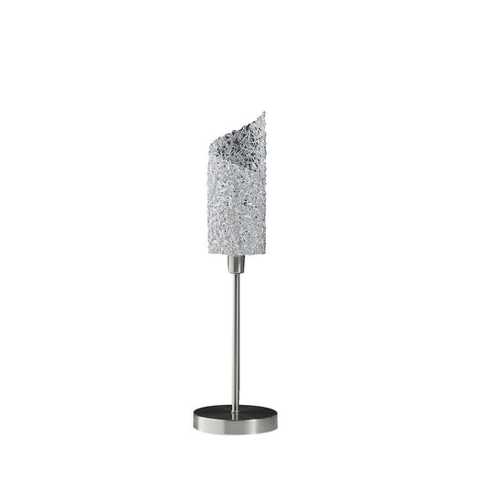 22" In Aldo Upright Concave Aluminum Brush Silver Table Lamp