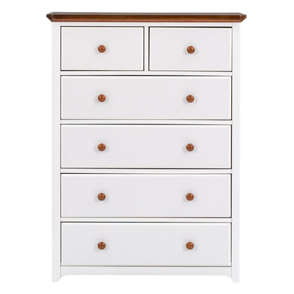 3-Pieces Bedroom Sets  with Nightstand(USB Charging Ports) and Storage Chest,White+Walnut