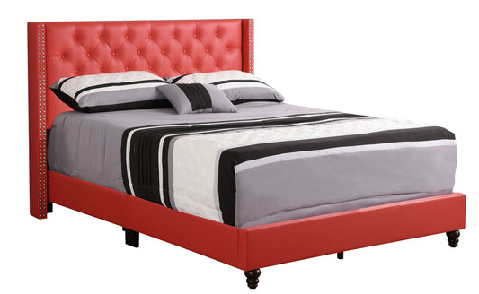 Julie Upholstered Bed , Red